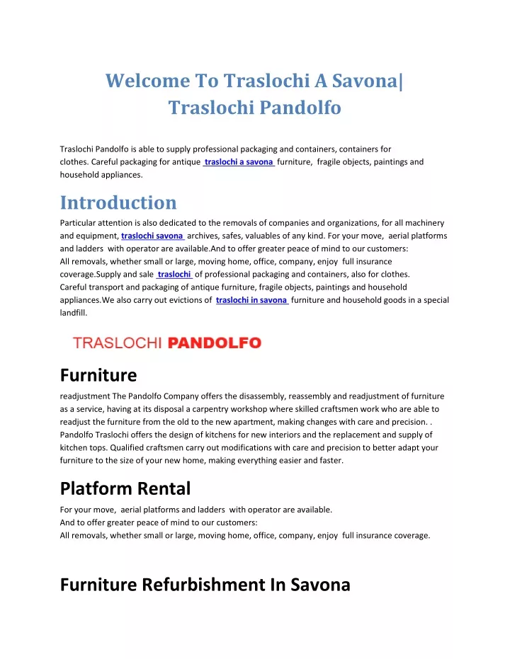 welcome to traslochi a savona traslochi pandolfo