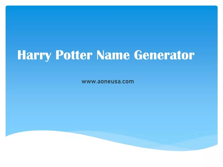harry potter name generator