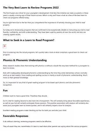 the very best learn to review programs 2022