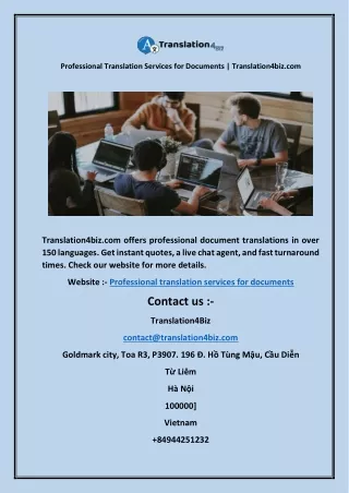 Professional Translation Services for Documents | Translation4biz.com