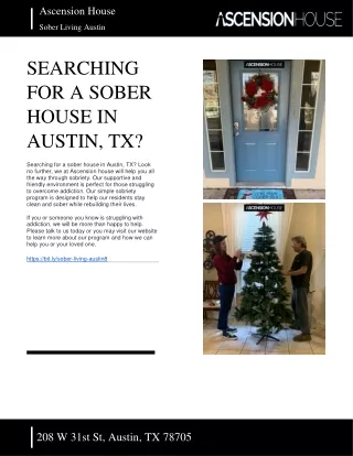 ASCENSION HOUSE - SEARCHING FOR A SOBER HOUSE IN AUSTIN, TX