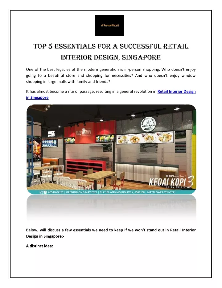 top 5 essentials for a successful retail interior