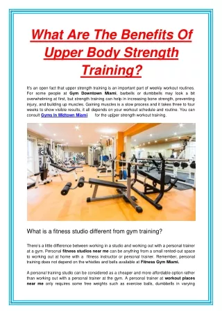 what are the benefits of upper body strength