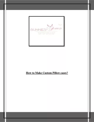 how to make custom pillow cases