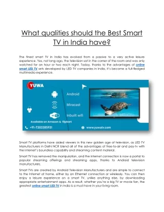 What qualities should the Best Smart TV in India have.docx