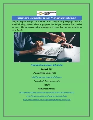 programming language help online