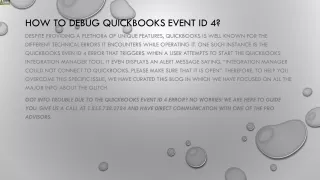 how to debug quickbooks event id 4
