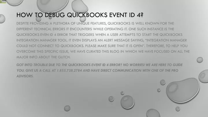 how to debug quickbooks event id 4