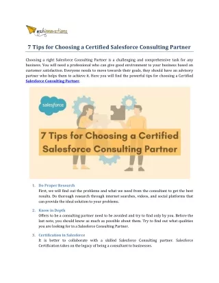 7 Tips for Choosing a Certified Salesforce Consulting Partner