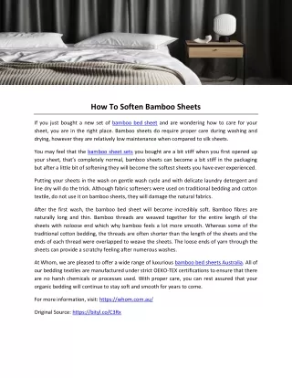 How To Soften Bamboo Sheets