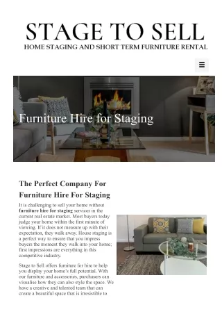 Furniture Hire For Staging