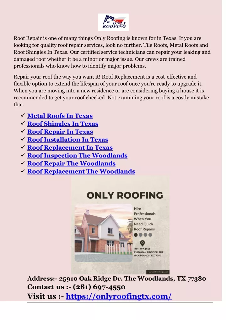 roof repair is one of many things only roofing