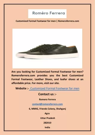 Customized Formal Footwear for men Romeroferrera.com