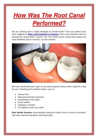 how was the root canal performed
