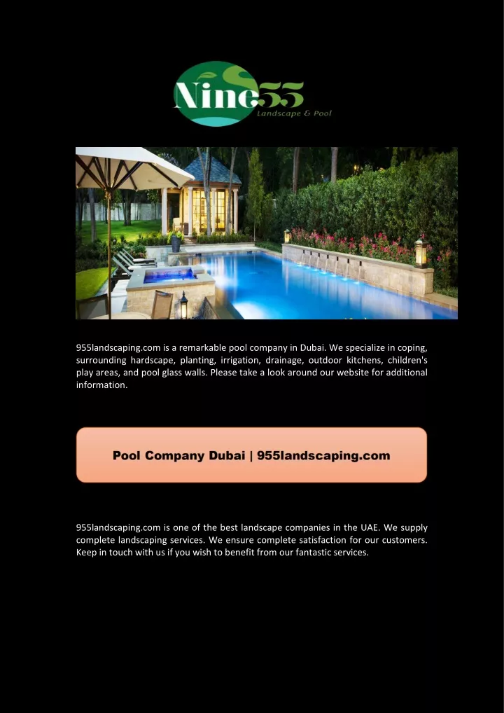 955landscaping com is a remarkable pool company