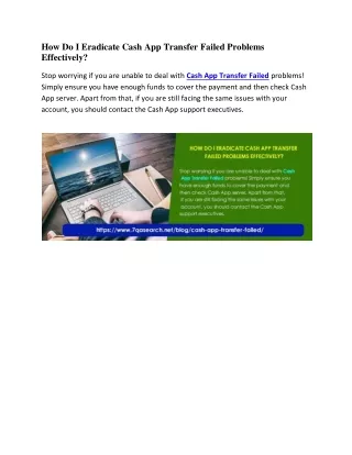how do i eradicate cash app transfer failed