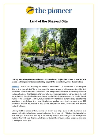 Land of the Bhagvad Gita