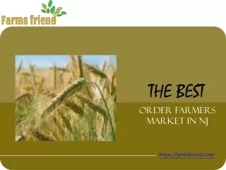 The Best Order Farmers Market In NJ