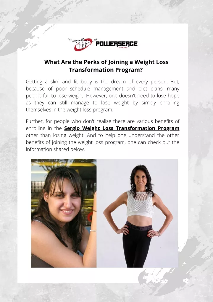 what are the perks of joining a weight loss