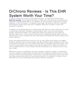 drchrono reviews is this ehr system worth your