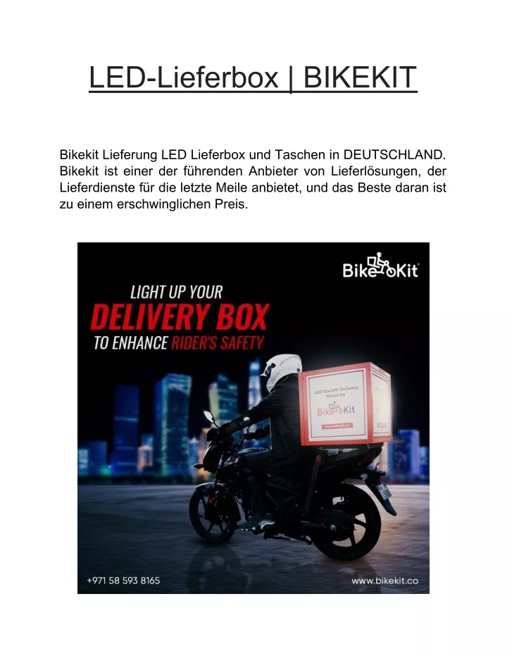 led lieferbox bikekit