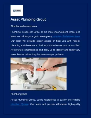asset plumbing group asset plumbing group