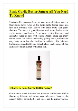 Basic Garlic Butter Sauce at Grandma Sandino’s