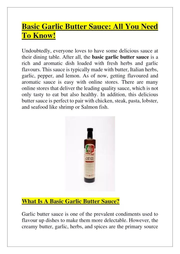 basic garlic butter sauce all you need to know