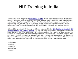 NLP Training in India