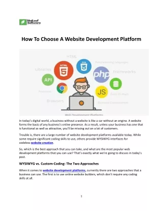 how to choose a website development platform