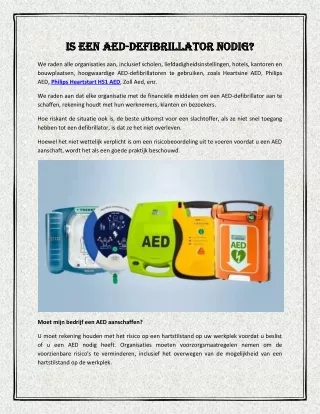Is een AED-defibrillator nodig
