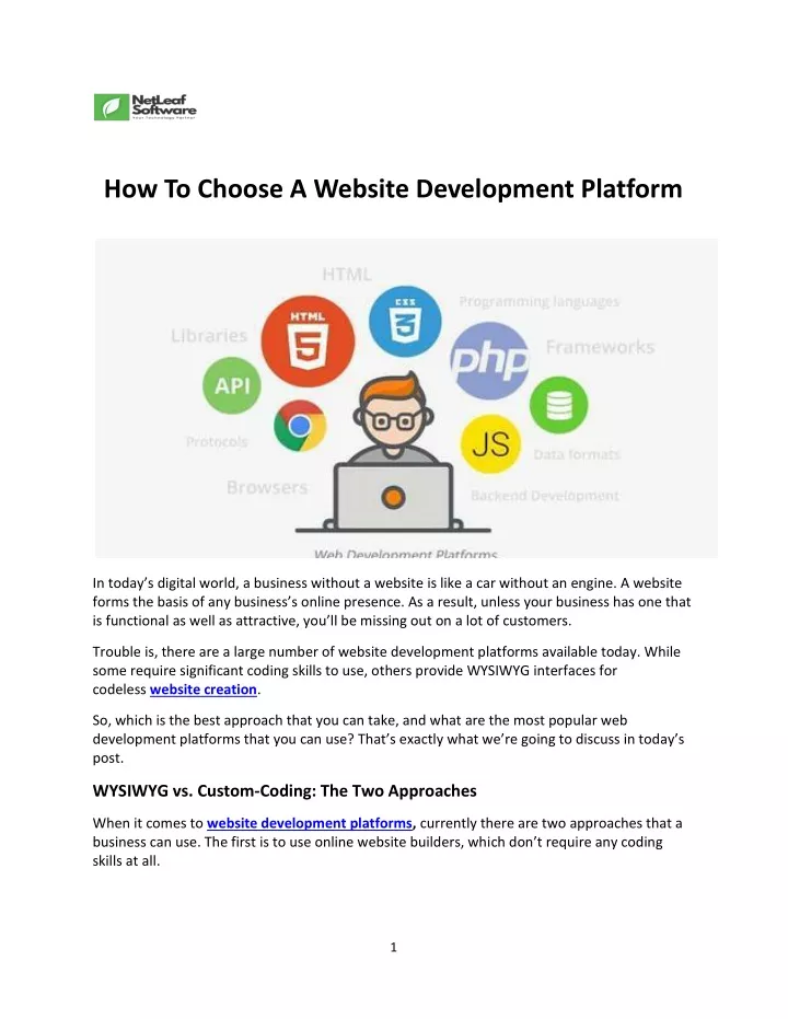 how to choose a website development platform