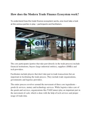 how does the modern trade finance ecosystem work