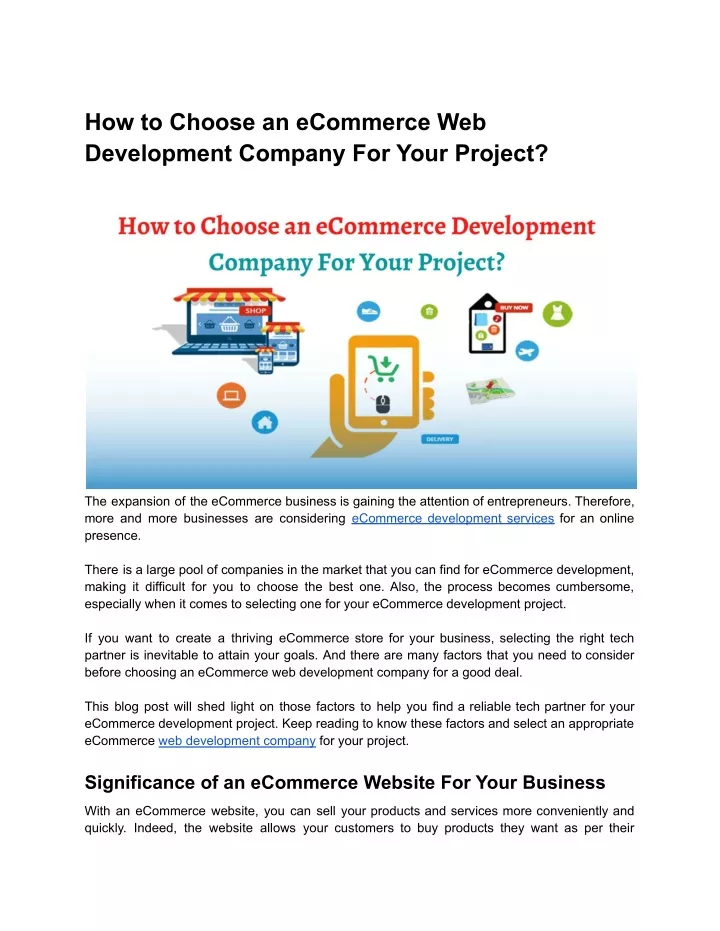 how to choose an ecommerce web development