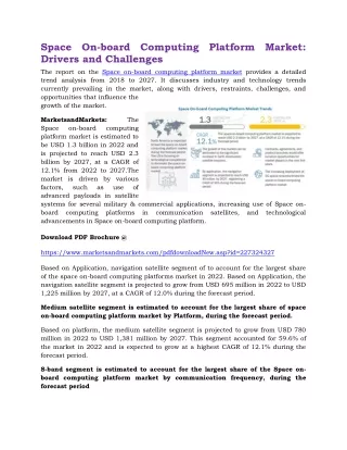 space on board computing platform market drivers