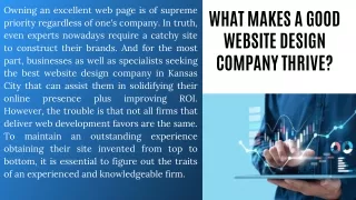 What Makes A Good Website Design Company Thrive?