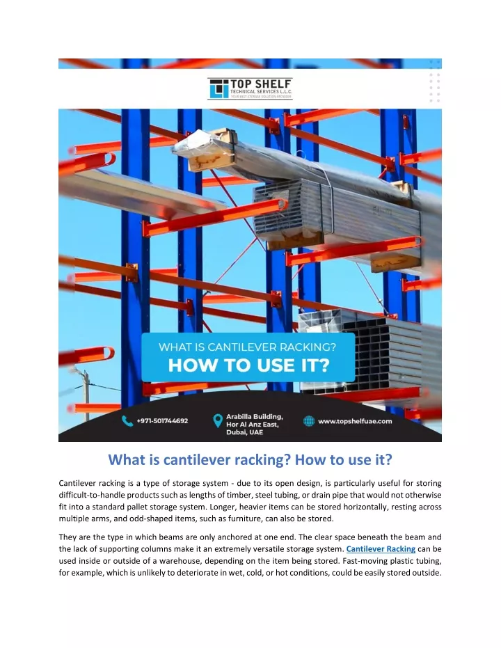 what is cantilever racking how to use it
