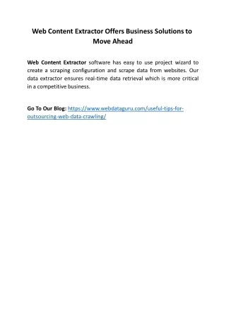 web content extractor offers business solutions