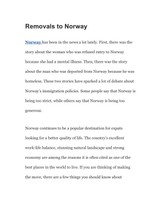 Removals to Norway