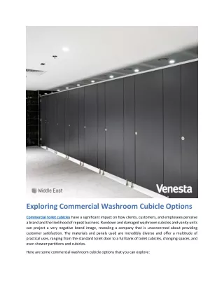 Exploring Commercial Washroom Cubicle Options
