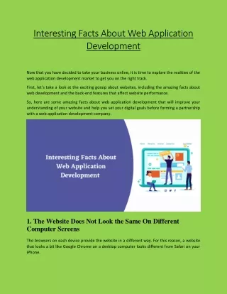 Interesting Facts About Web Application Development