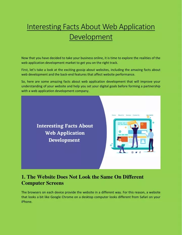 interesting facts about web application