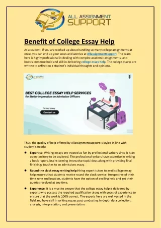 benefit of college essay help