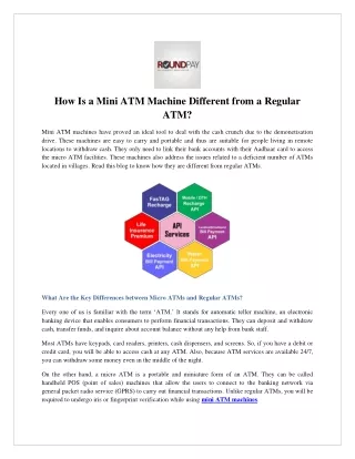 how is a mini atm machine different from