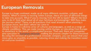 European Removals