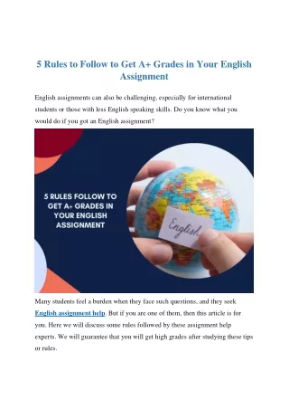 5 rules to follow to get a grades in your english