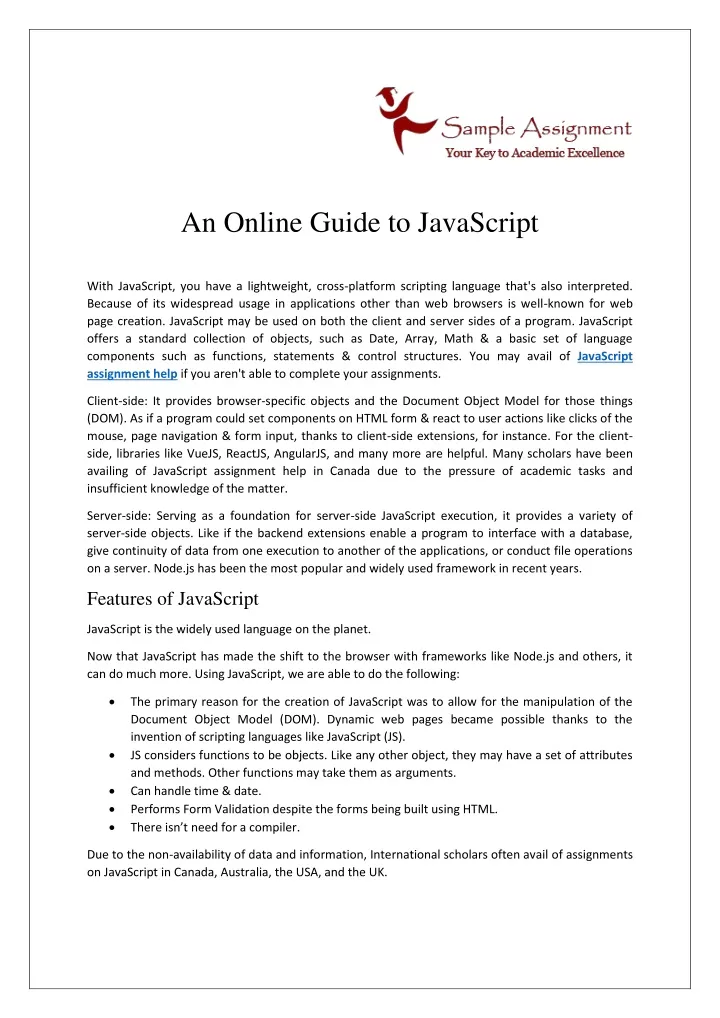 an online guide to javascript
