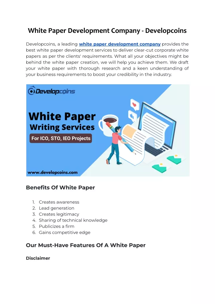 white paper development company developcoins