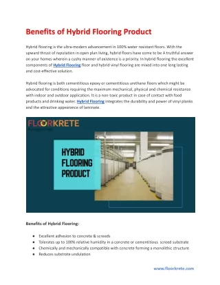 Benefits of Hybrid Flooring