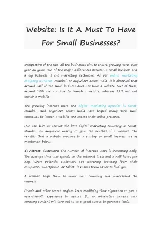 Website: Is It A Must To Have For Small Businesses?